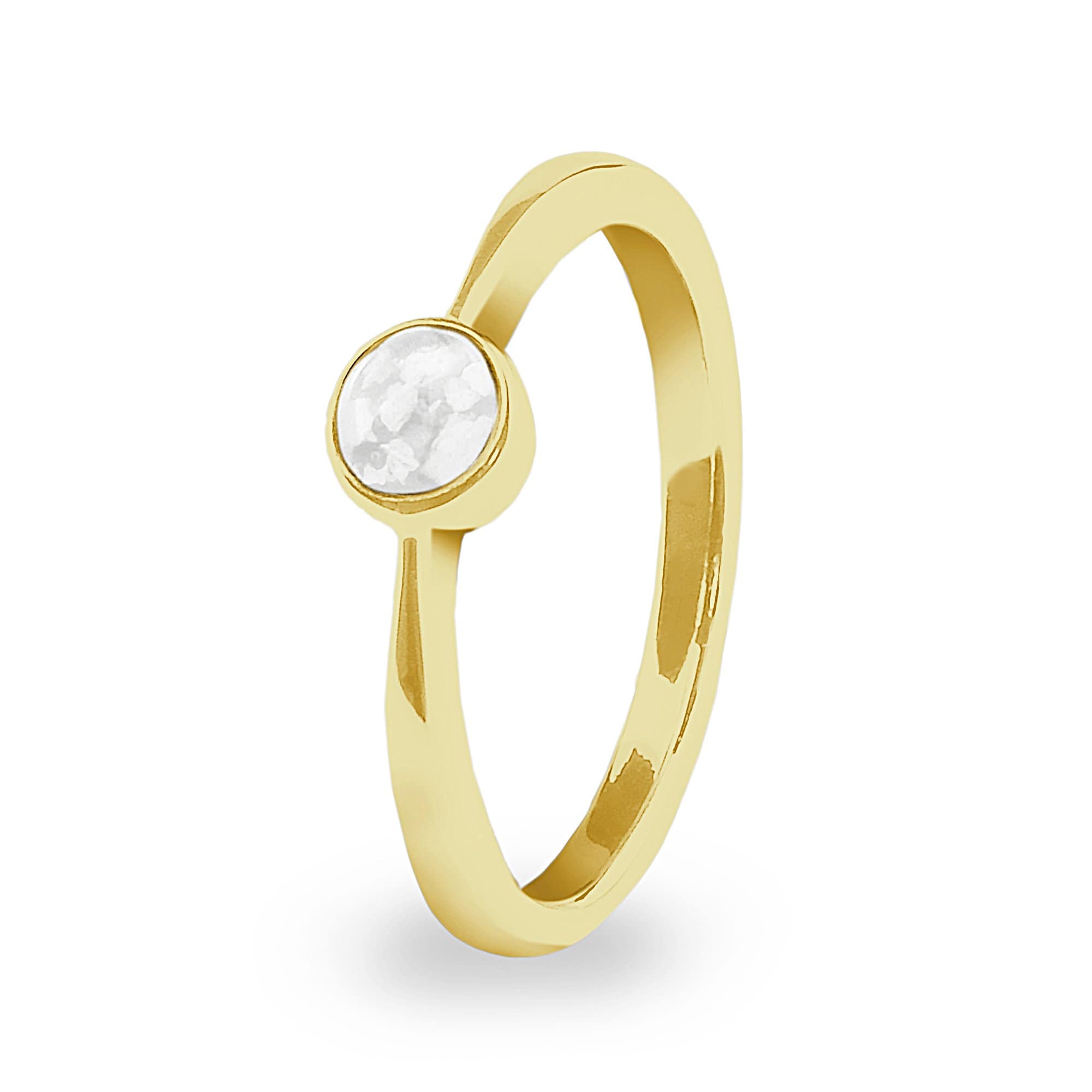 EverWith Ladies Bijou Memorial Ashes Ring 9k Yellow Gold White