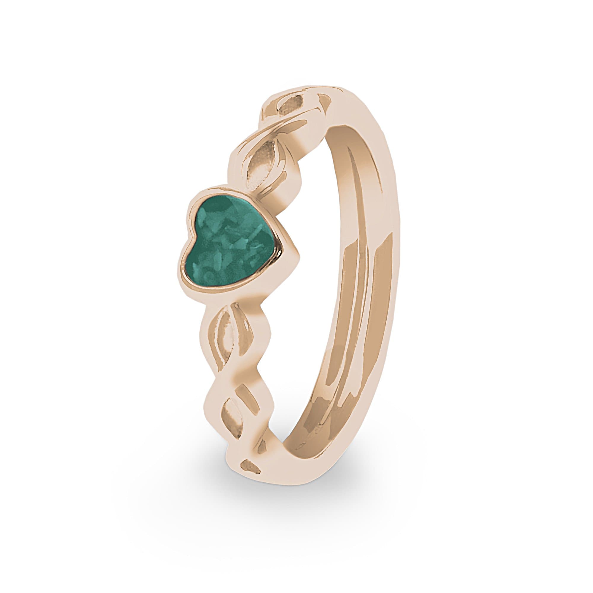 EverWith Ladies Beau Memorial Ashes Ring 9k Rose Gold Aqua
