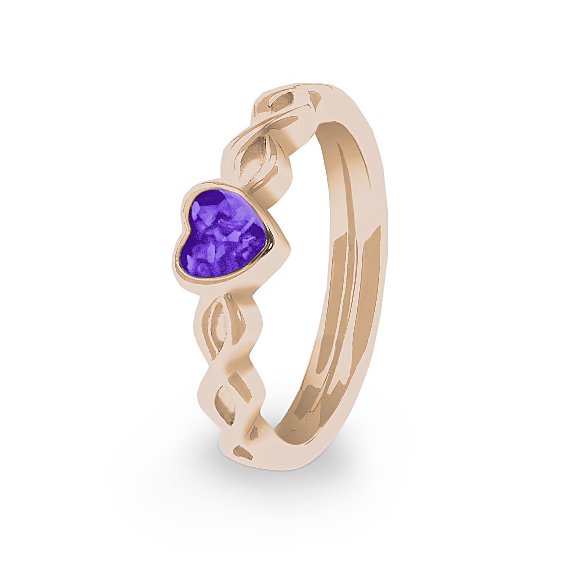 EverWith Ladies Beau Memorial Ashes Ring 9k Rose Gold Purple
