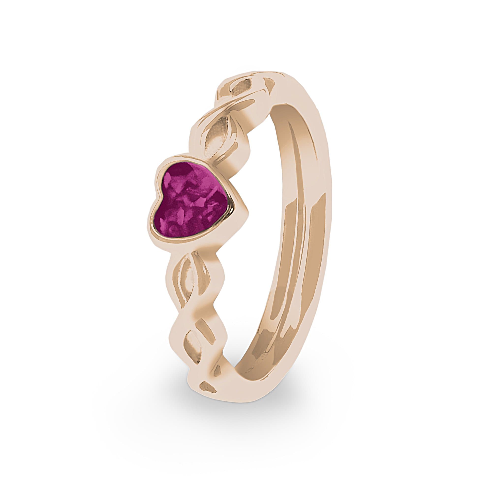 EverWith Ladies Beau Memorial Ashes Ring 9k Rose Gold Violet