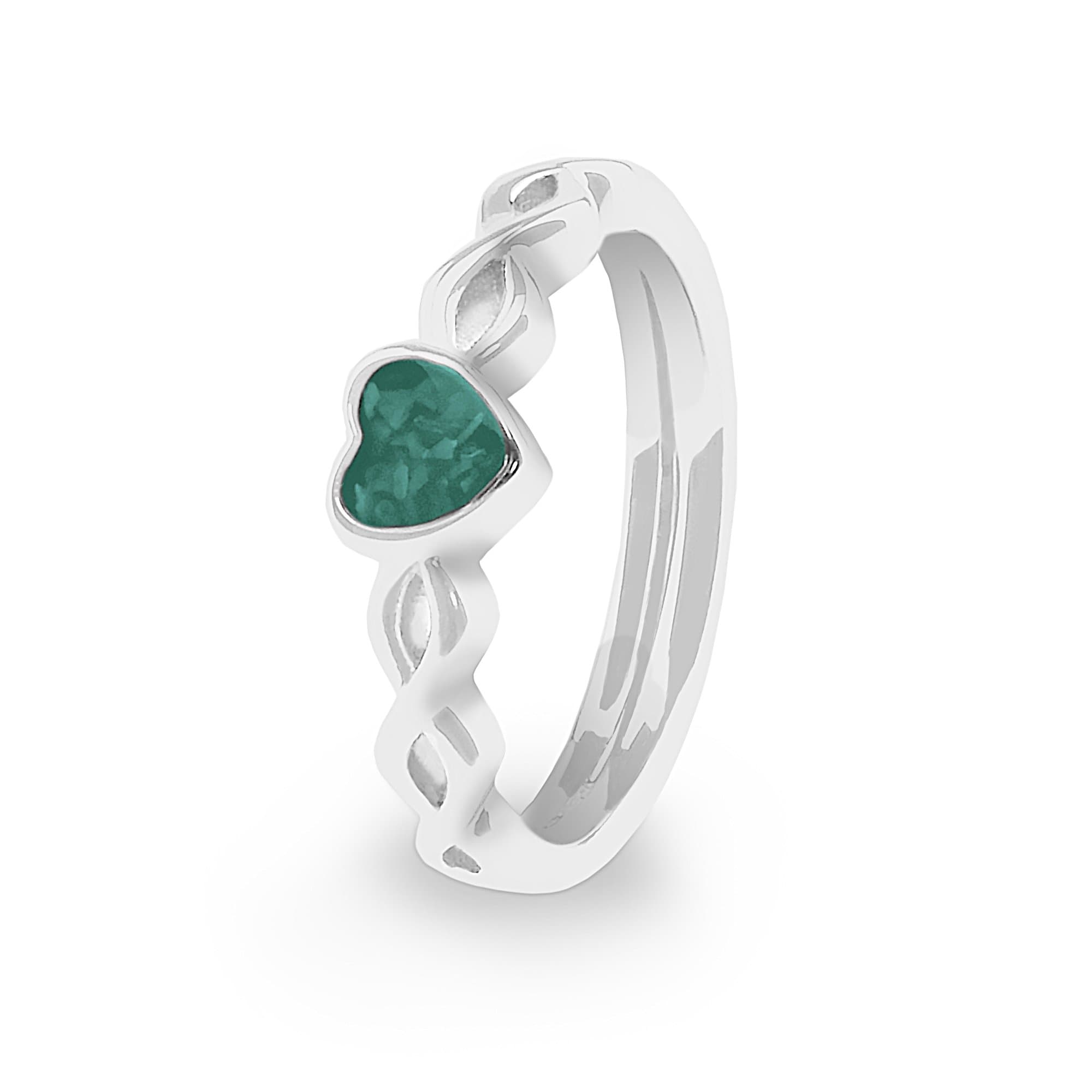 EverWith Ladies Beau Memorial Ashes Ring Aqua