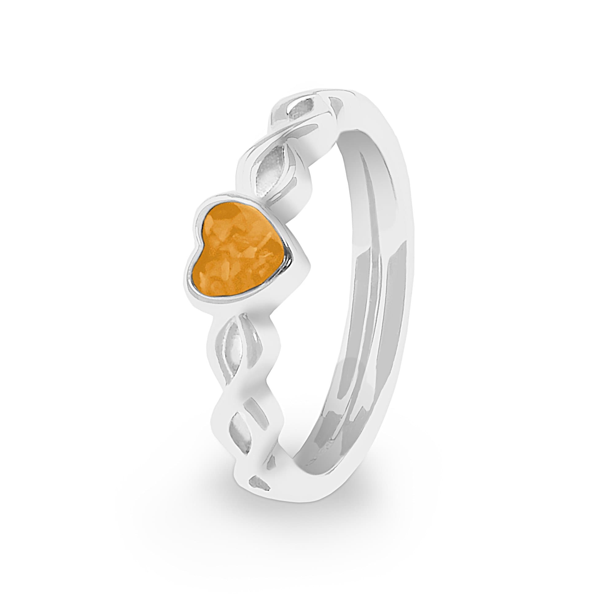 EverWith Ladies Beau Memorial Ashes Ring Orange