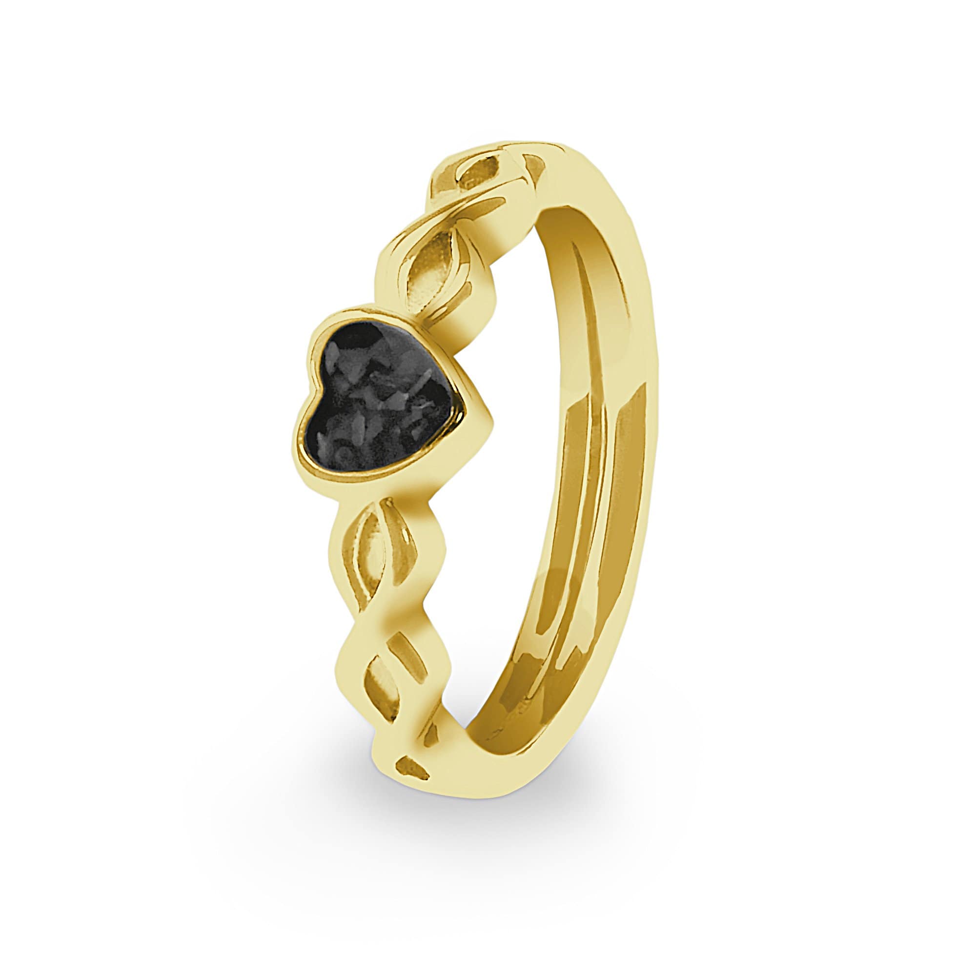 EverWith Ladies Beau Memorial Ashes Ring 9k Yellow Gold Black