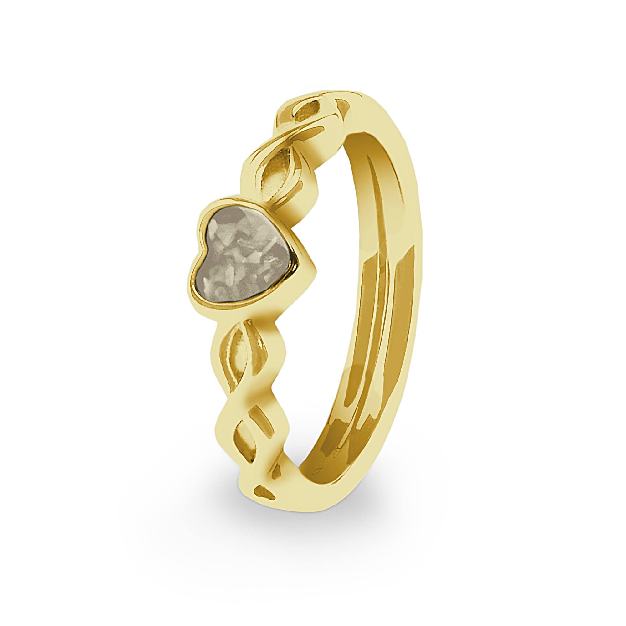 EverWith Ladies Beau Memorial Ashes Ring 9k Yellow Gold Transparent