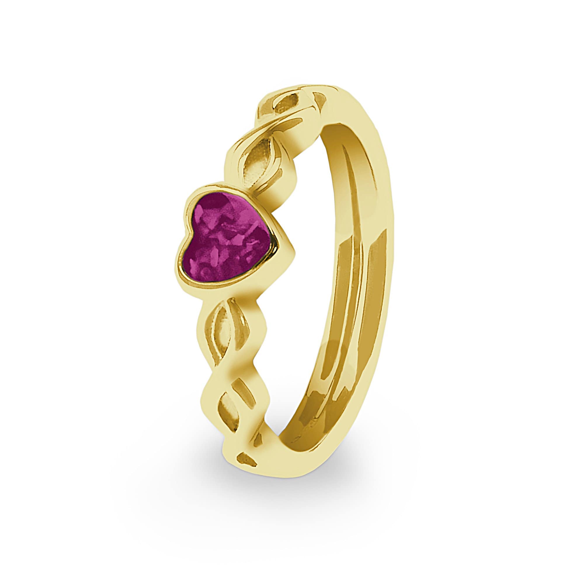 EverWith Ladies Beau Memorial Ashes Ring 9k Yellow Gold Violet