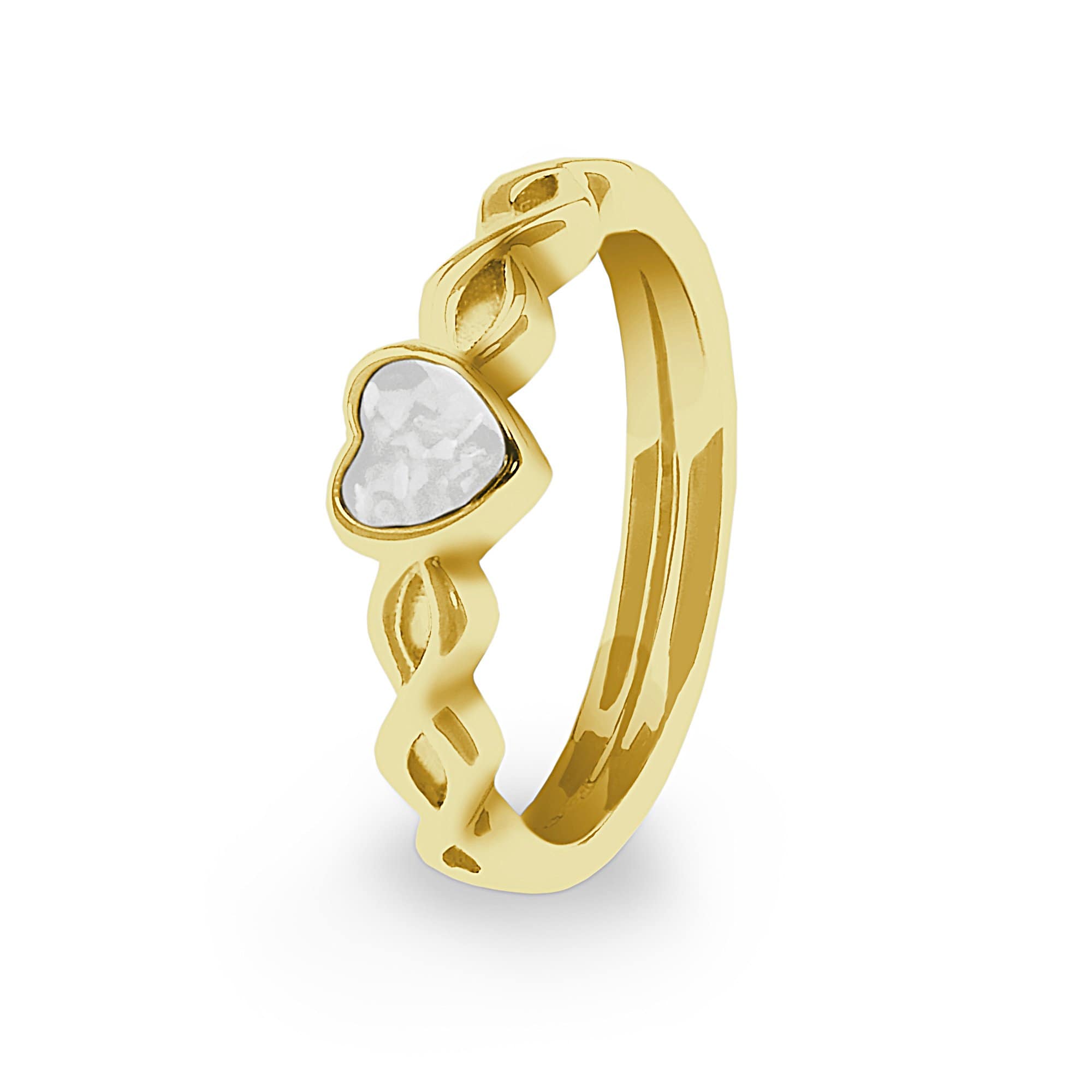 EverWith Ladies Beau Memorial Ashes Ring 9k Yellow Gold White