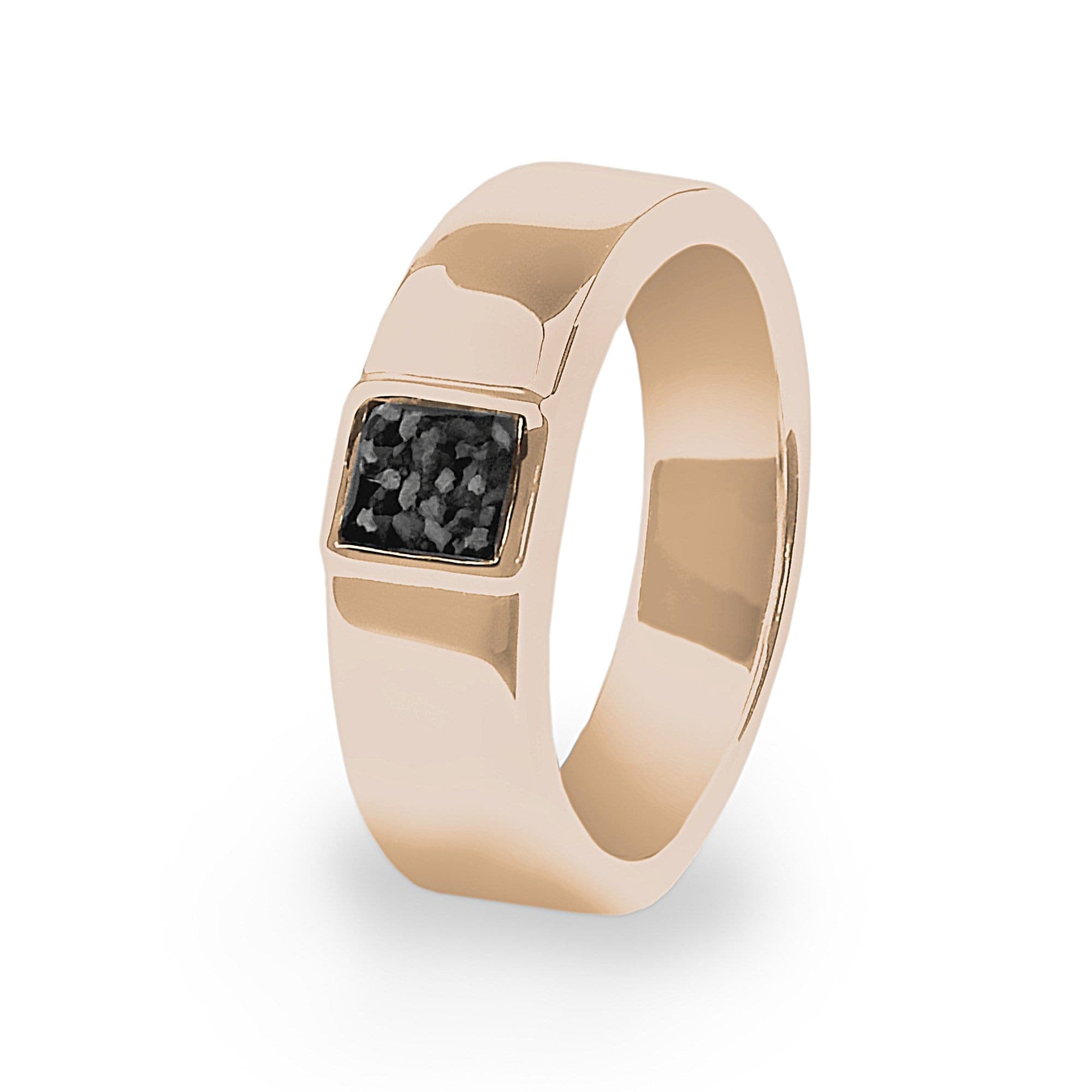 EverWith Unisex Strength Memorial Ashes Ring 9k Rose Gold Black