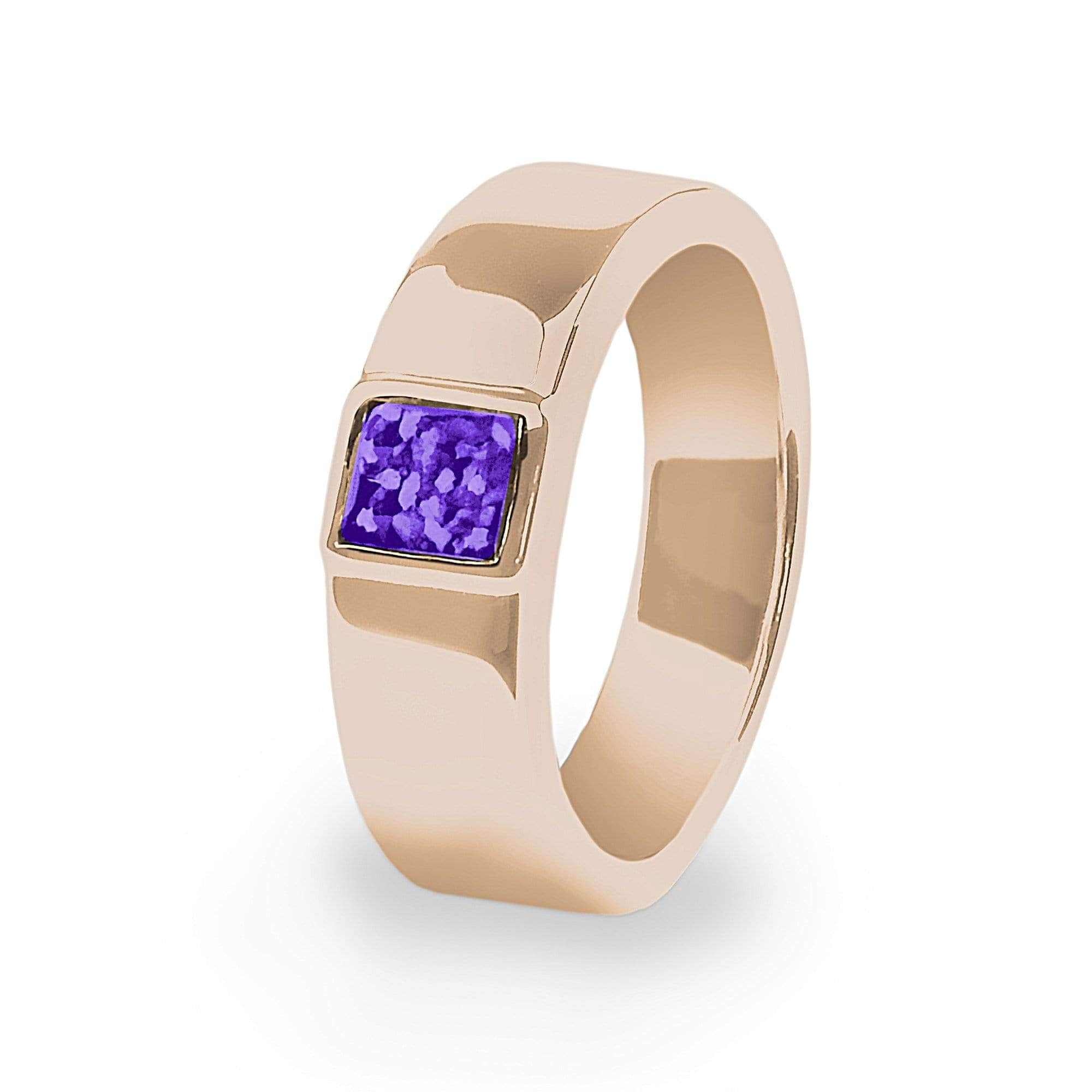 EverWith Unisex Strength Memorial Ashes Ring 9k Rose Gold Purple