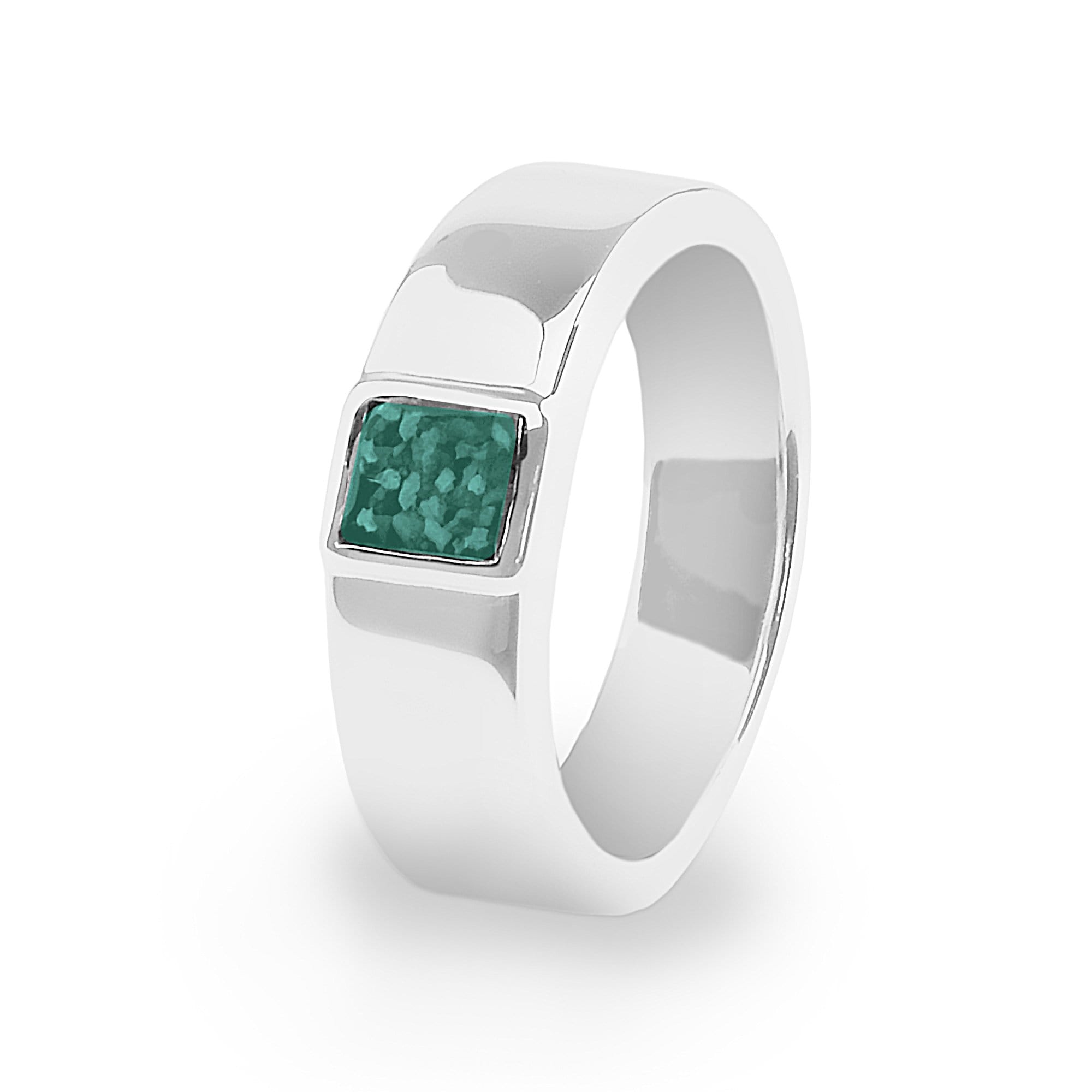 EverWith Unisex Strength Memorial Ashes Ring Aqua