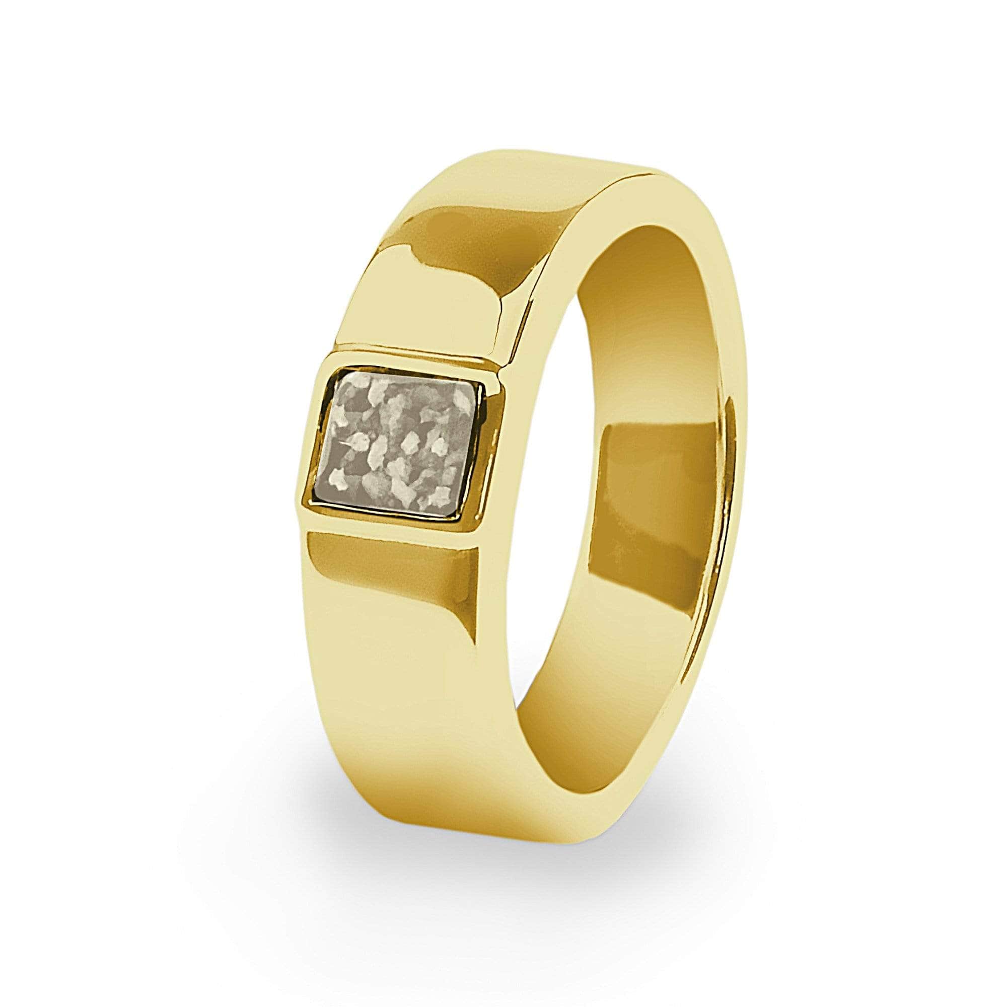 EverWith Unisex Strength Memorial Ashes Ring 9k Yellow Gold Transparent