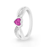 EverWith Ladies Truelove Memorial Ashes Ring with Fine Crystals Pink