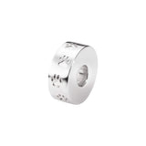 EverWith Self-fill Round Dog Paw Print Memorial Ashes Charm Bead 9k White Gold Fill