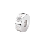 EverWith Self-fill Round Dog Bone Memorial Ashes Charm Bead 9k White Gold Fill