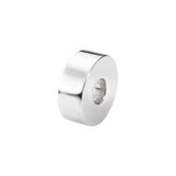 EverWith Self-fill Round Plain Memorial Ashes Charm Bead 9k White Gold Fill
