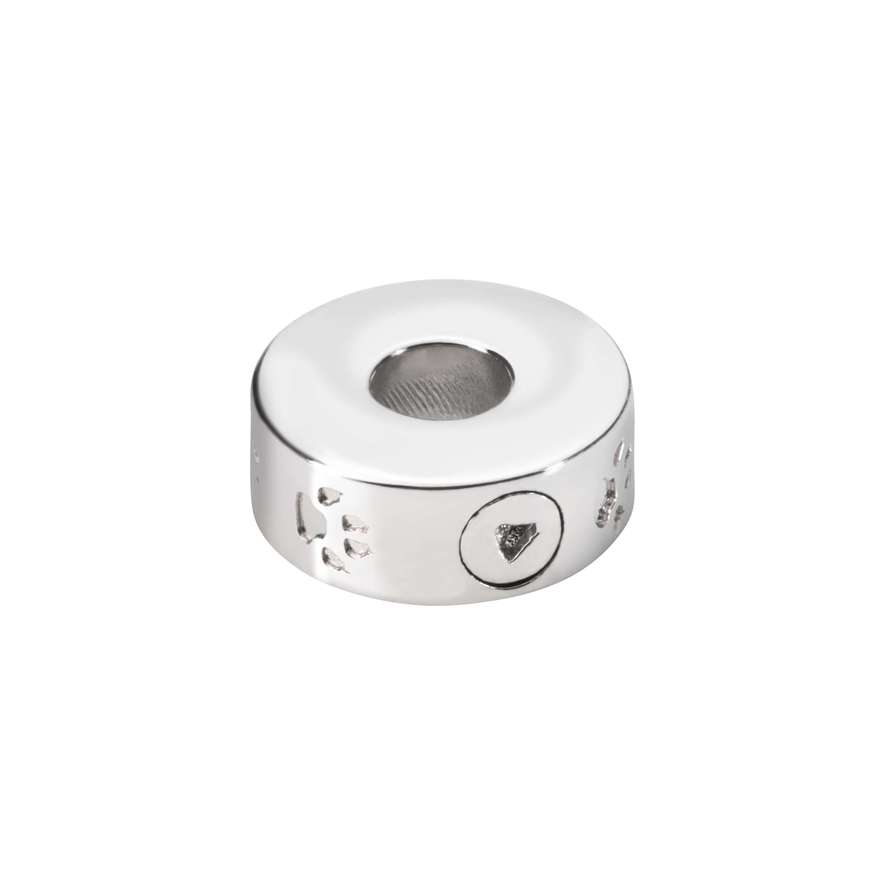 EverWith Self-fill Round Cat Paw Print Memorial Ashes Charm Bead