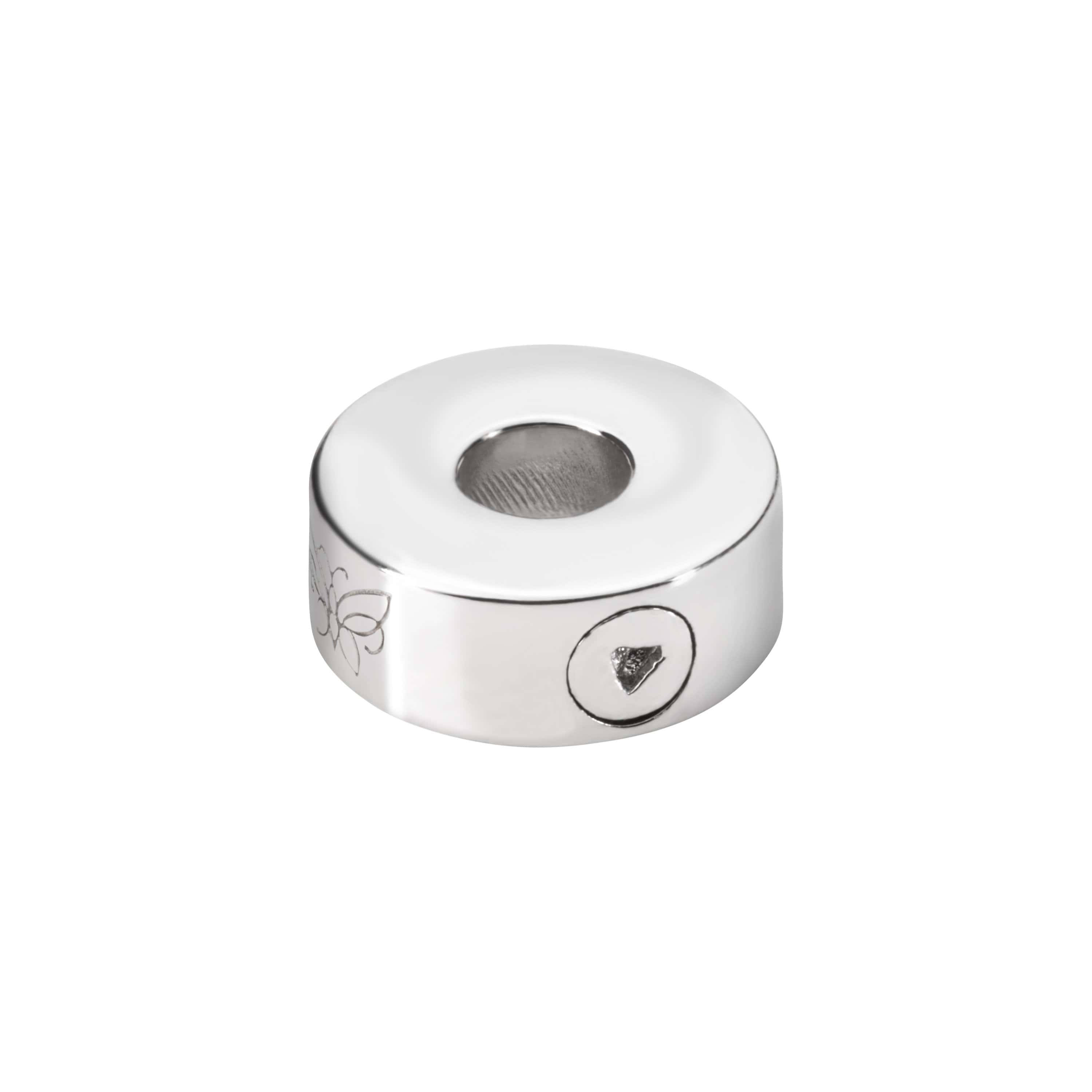 EverWith Self-fill Round Butterfly Memorial Ashes Charm Bead