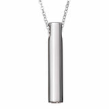 EverWith Self-fill Traditional Cylinder Memorial Ashes Pendant 9k White Gold Fill