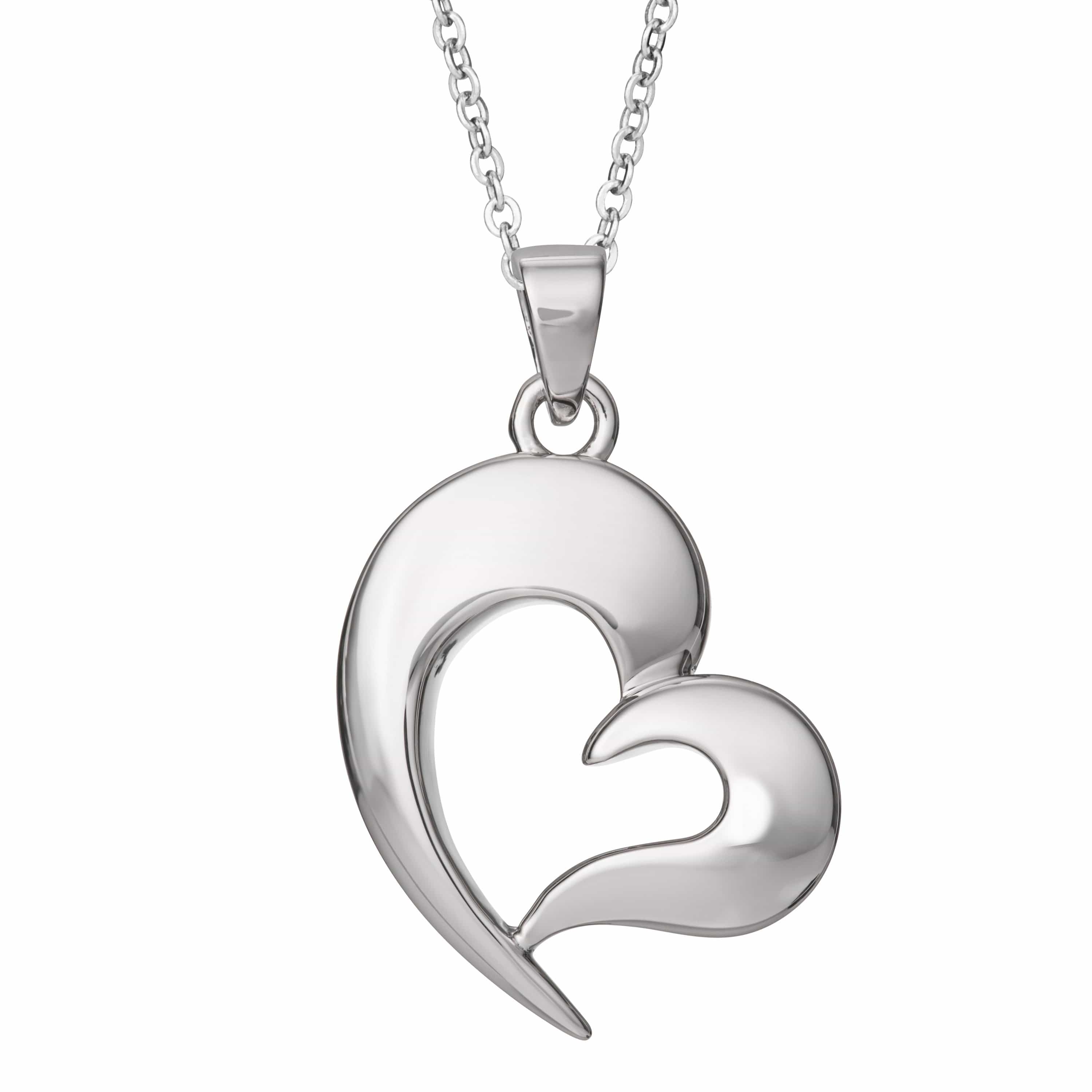 EverWith Self-fill Heart Memorial Ashes Pendant 9k White Gold Fill
