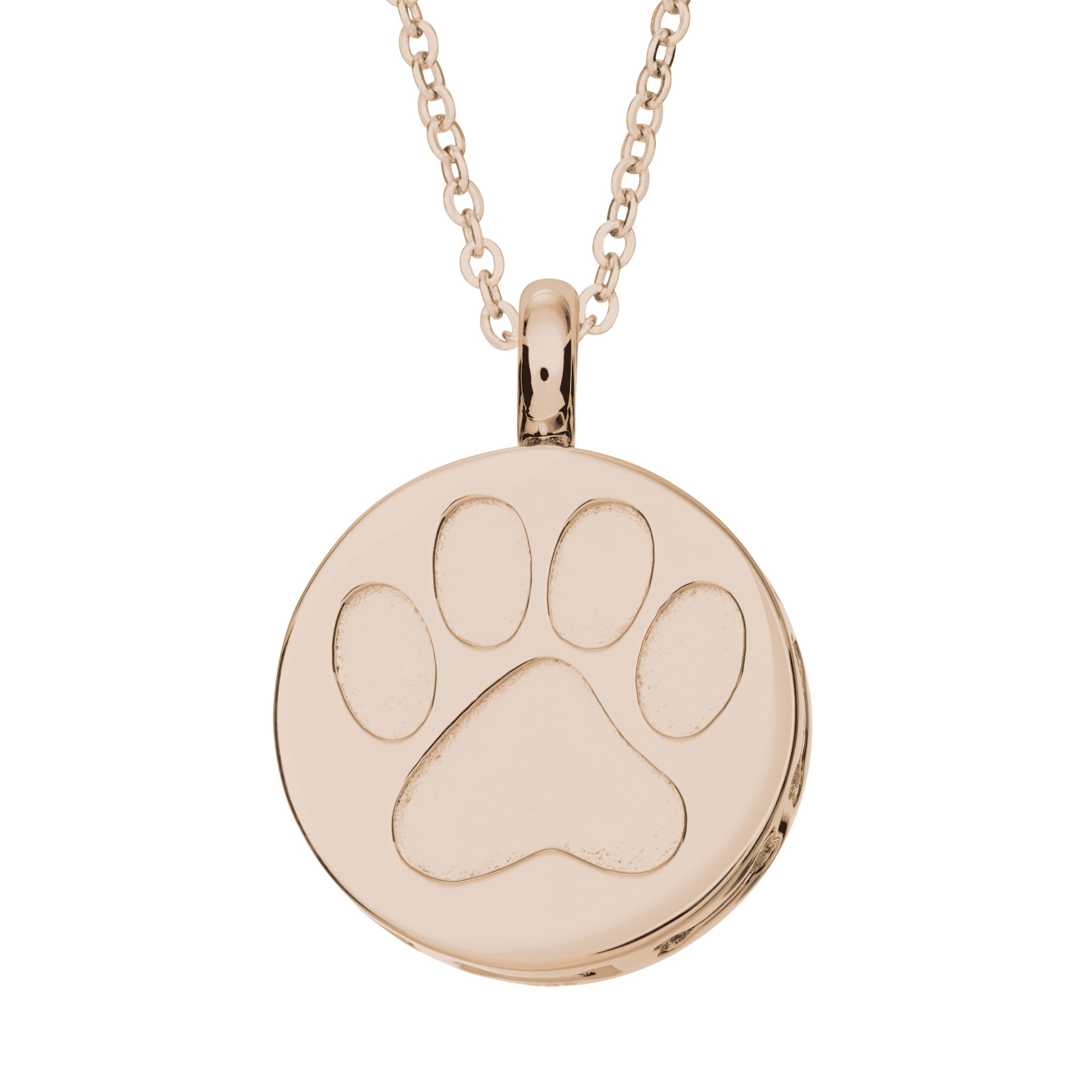EverWith Self-fill Paw Print Memorial Ashes Pendant 9k Rose Gold