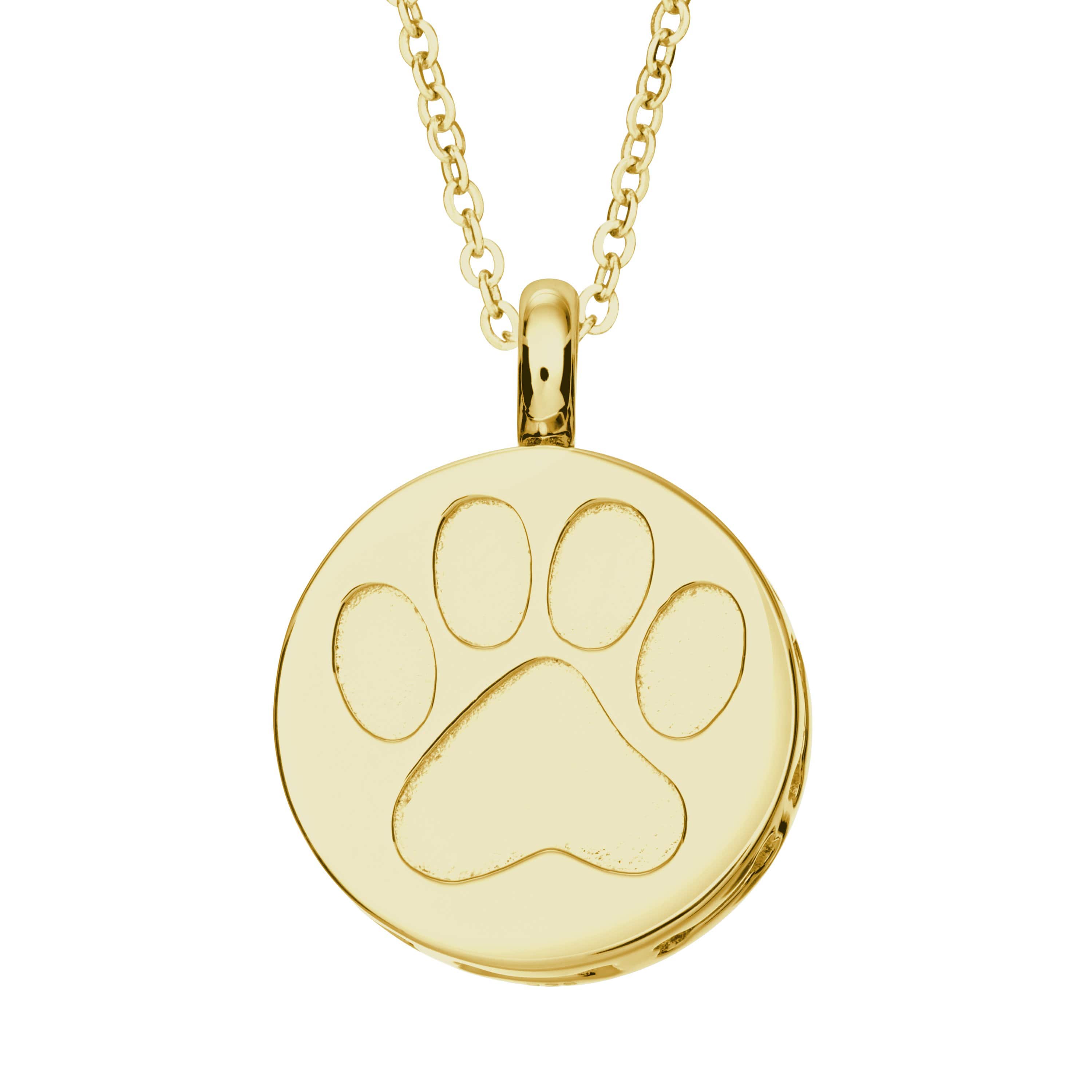 EverWith Self-fill Paw Print Memorial Ashes Pendant 9k Yellow Gold