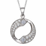 EverWith Self-fill Yin Yang Dual Chamber Memorial Ashes Pendant with Crystals 9k White Gold Fill