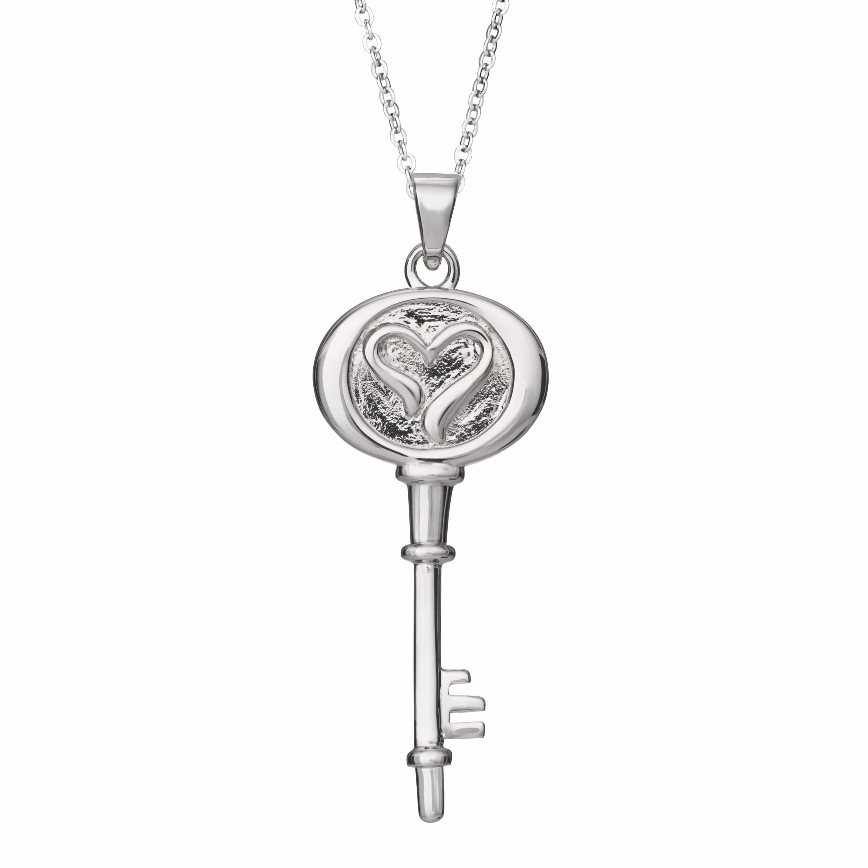 EverWith Self-fill Key to my Heart Memorial Ashes Pendant 9k White Gold Fill