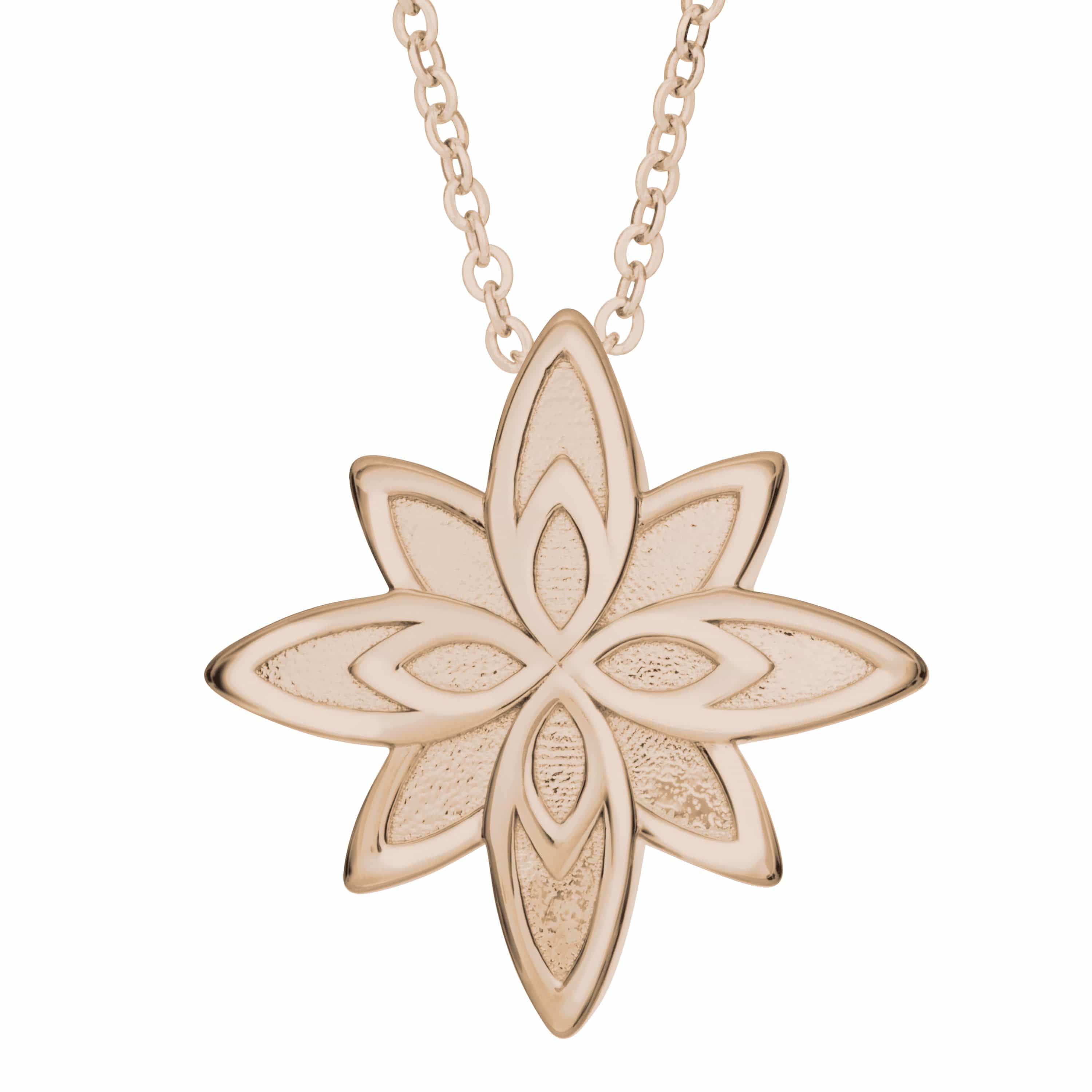EverWith Self-fill Star Flower Memorial Ashes Pendant 9k Rose Gold
