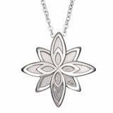 EverWith Self-fill Star Flower Memorial Ashes Pendant 9k White Gold Fill