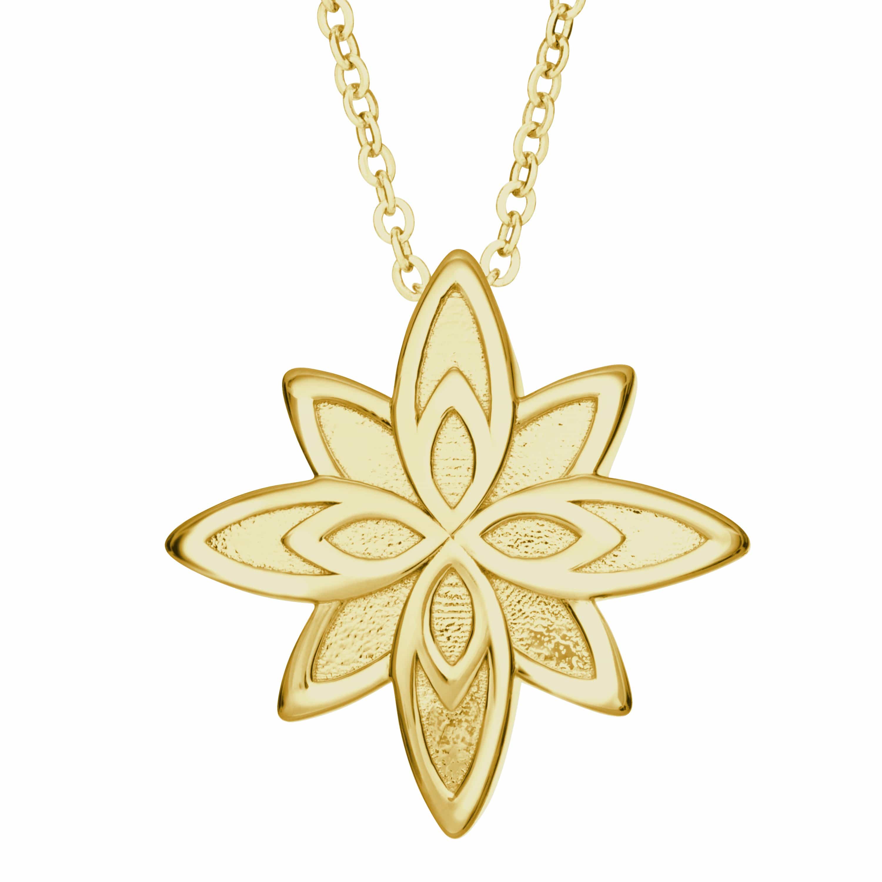 EverWith Self-fill Star Flower Memorial Ashes Pendant 9k Yellow Gold