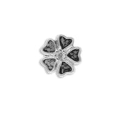 EverWith Large 5 Petal flower Memorial Ashes Element for Glass Locket Black