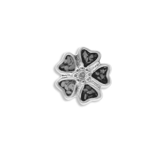 EverWith Large 5 Petal flower Memorial Ashes Element for Glass Locket Black