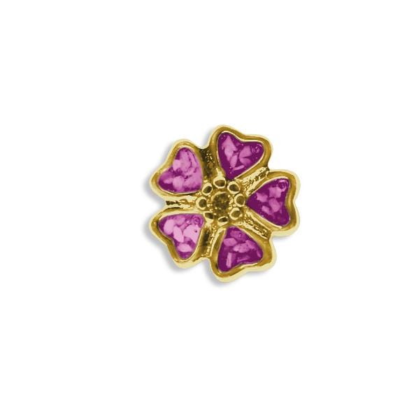 EverWith Large 5 Petal flower Memorial Ashes Element for Glass Locket 9k Yellow Gold Pink