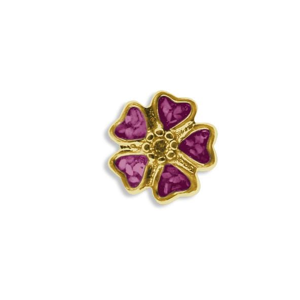 EverWith Large 5 Petal flower Memorial Ashes Element for Glass Locket 9k Yellow Gold Violet