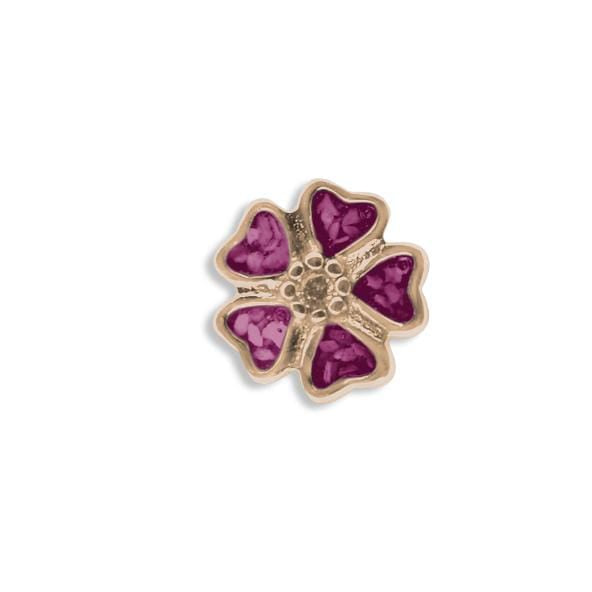 EverWith Large 5 Petal flower Memorial Ashes Element for Glass Locket 9k Rose Gold Violet