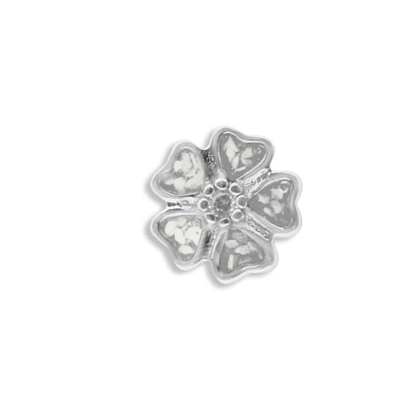 EverWith Large 5 Petal flower Memorial Ashes Element for Glass Locket White