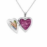EverWith Paw Print Heart Shaped Sterling Silver Memorial Ashes Locket Violet