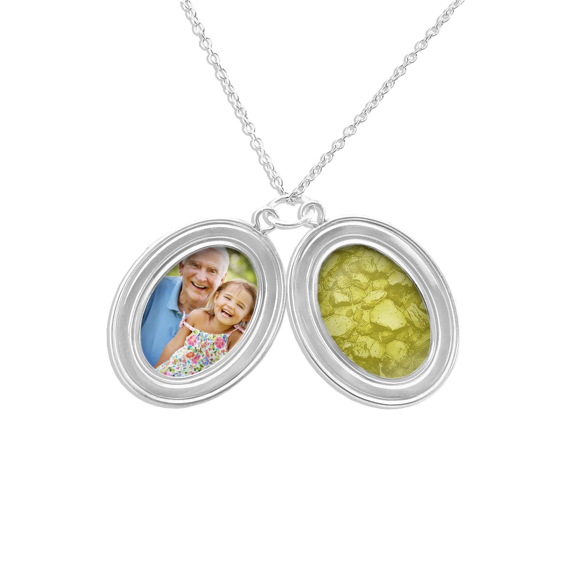 EverWith Shining Star Oval Shaped Sterling Silver Memorial Ashes Locket Yellow