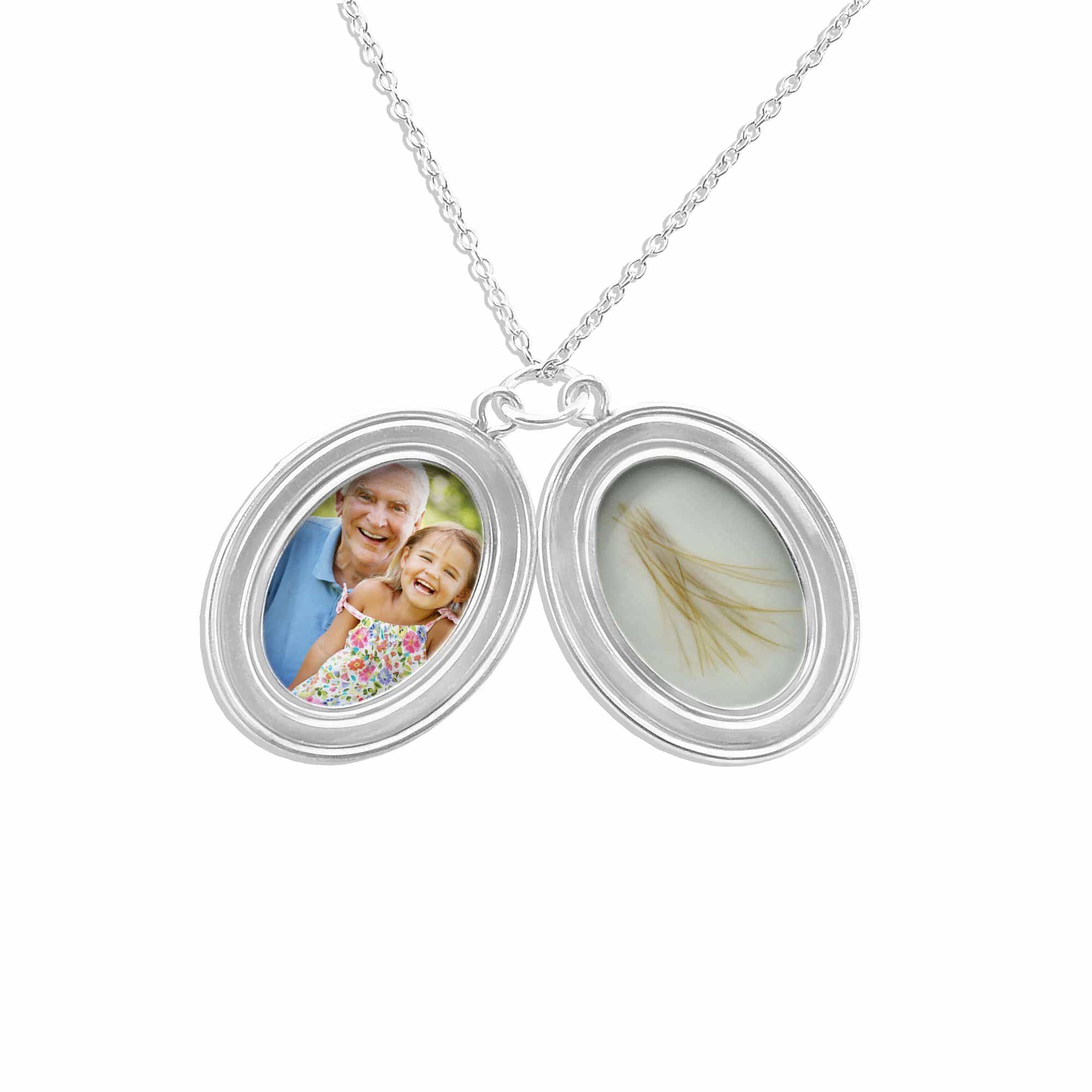EverWith Shining Star Oval Shaped Sterling Silver Memorial Ashes Locket