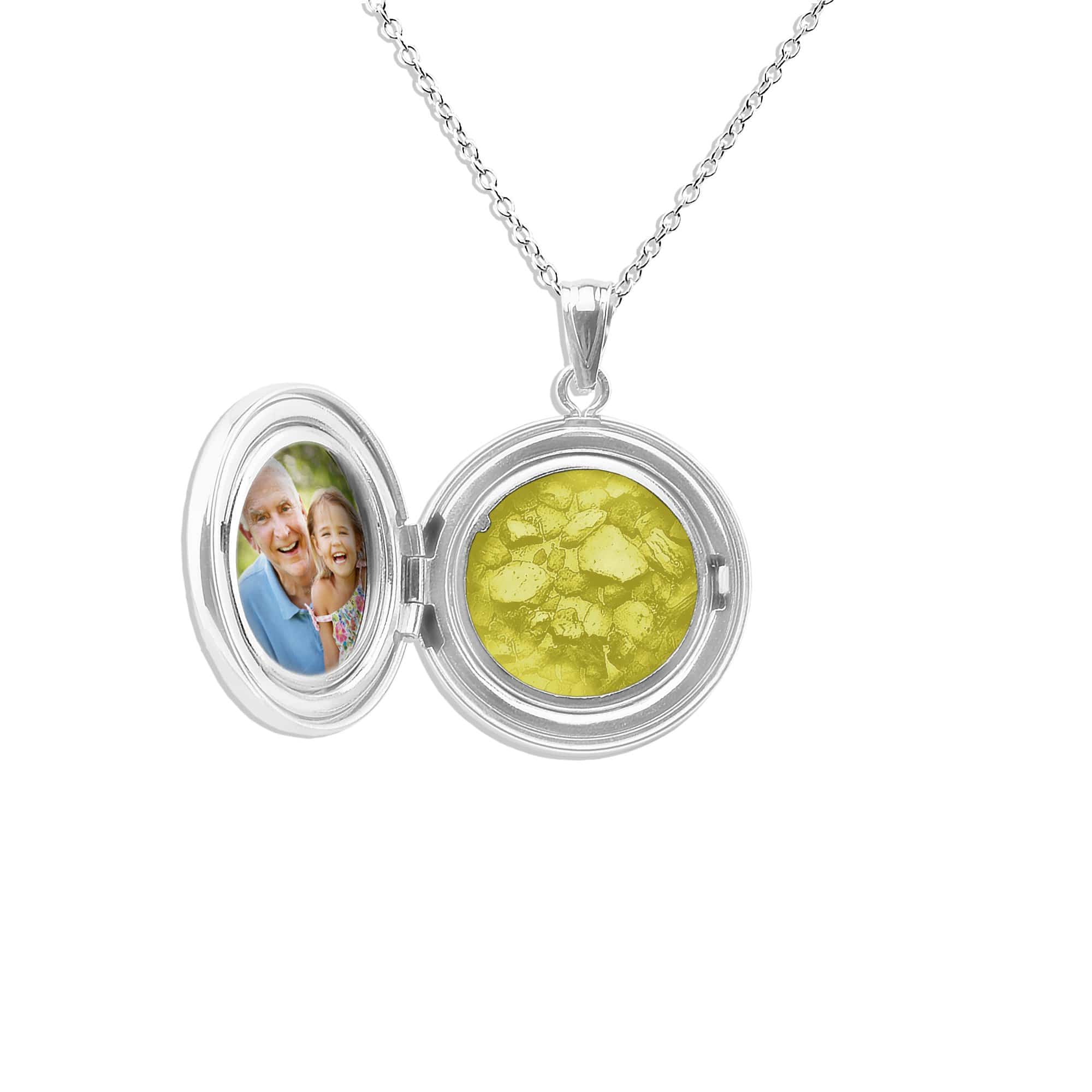 EverWith Circular Shaped Sterling Silver Memorial Ashes Locket Yellow