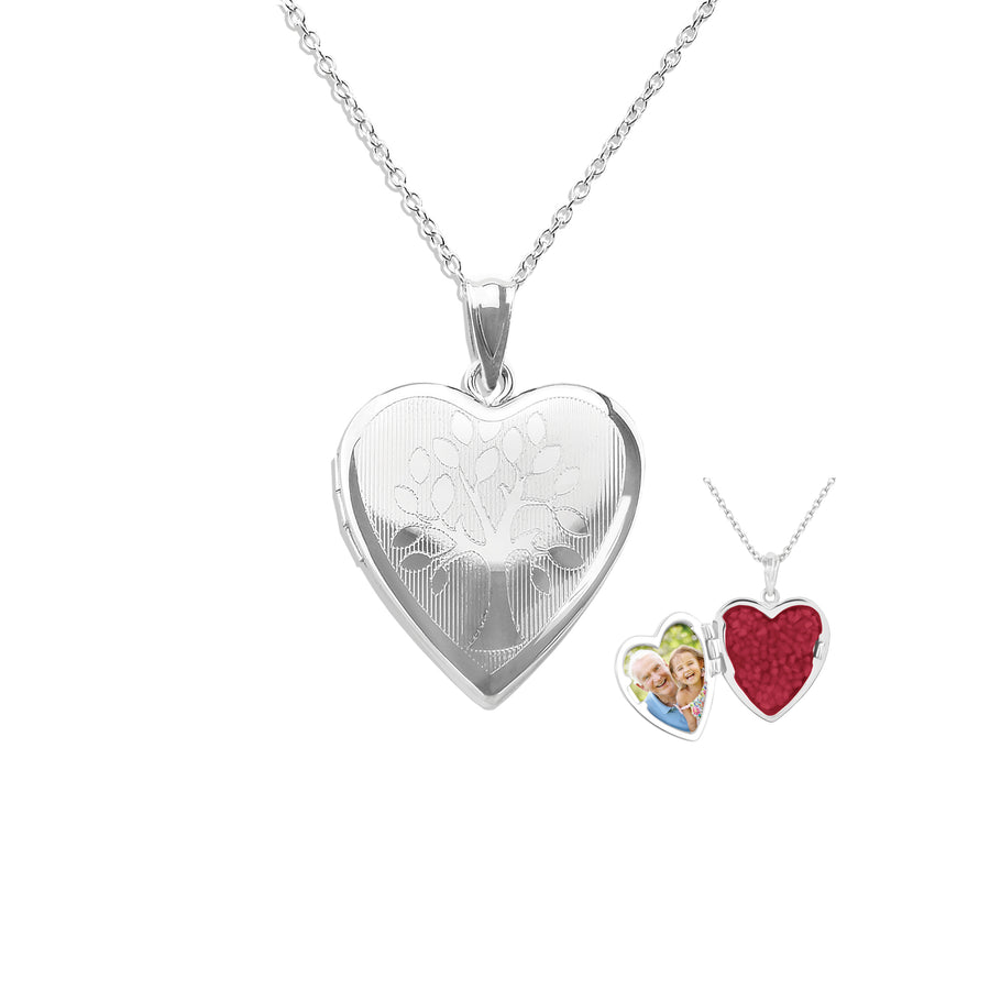 EverWith Tree of Life Heart Shaped Sterling Silver Memorial Ashes Locket (New Style)