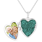 EverWith Pink Rose Heart Shaped Sterling Silver Memorial Ashes Locket (New Style)