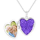 EverWith Footsteps Heart Shaped Sterling Silver Memorial Ashes Locket (New Style)