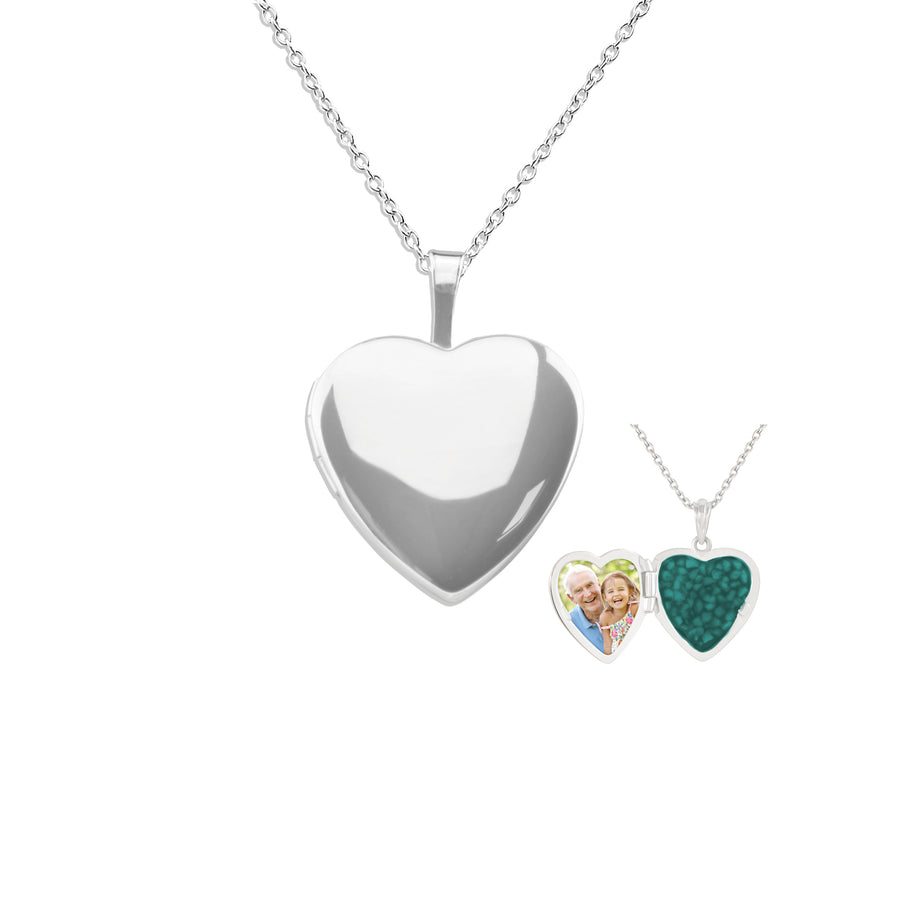 EverWith Small Heart Shaped Sterling Silver Memorial Ashes Locket (New Style)
