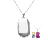 EverWith Large Rounded Rectangle Shaped Sterling Silver Memorial Ashes Locket (New Style)