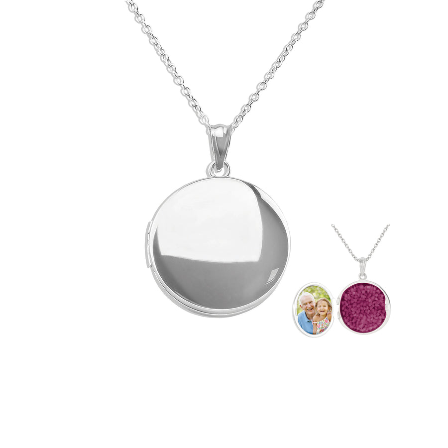 EverWith Circular Shaped Sterling Silver Memorial Ashes Locket (New Style)