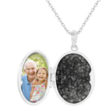 EverWith Shining Star Oval Shaped Sterling Silver Memorial Ashes Locket (New Style)