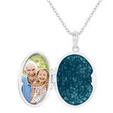 EverWith Shining Star Oval Shaped Sterling Silver Memorial Ashes Locket (New Style)