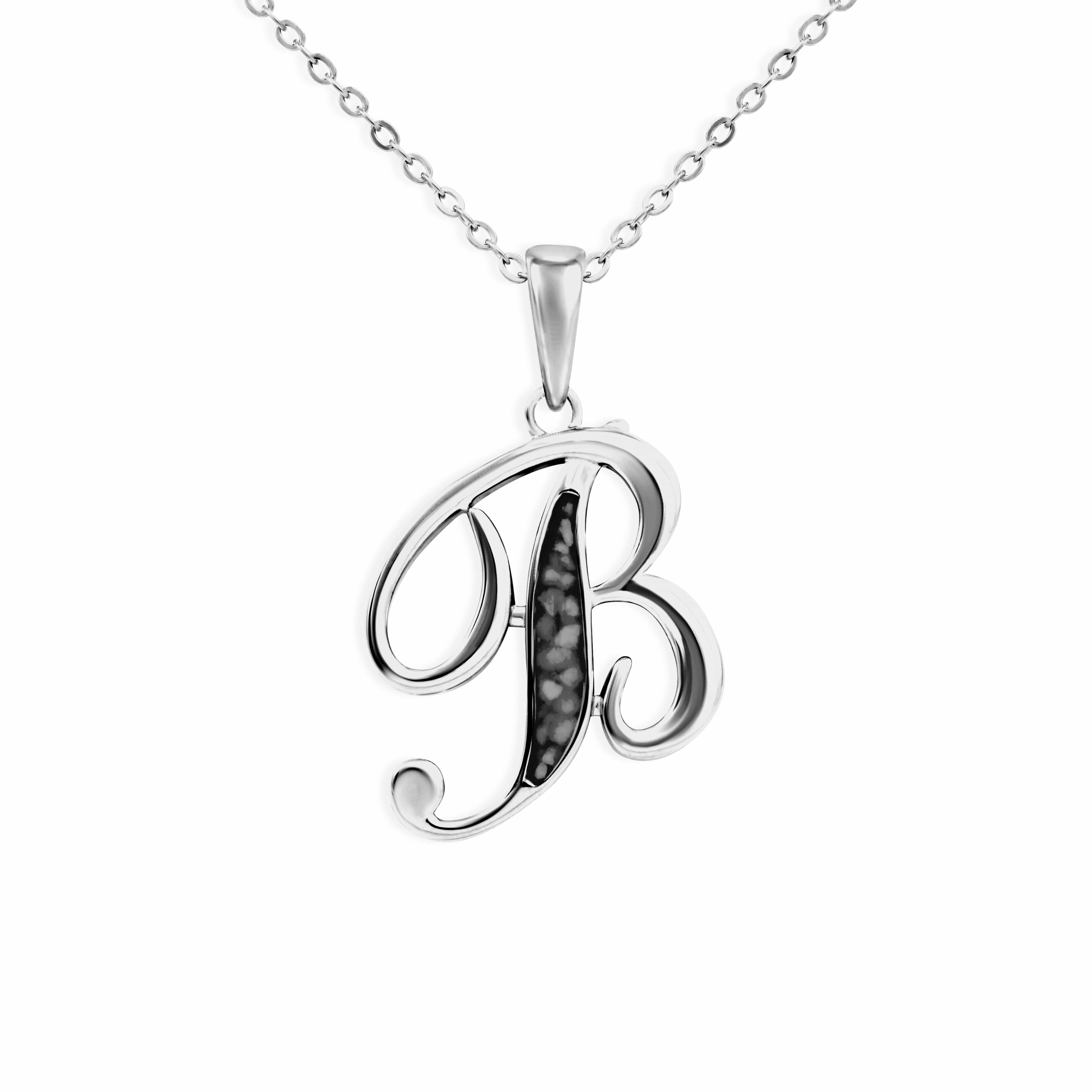 EverWith Alphabet Memorial Ashes Pendant - Letter B Black