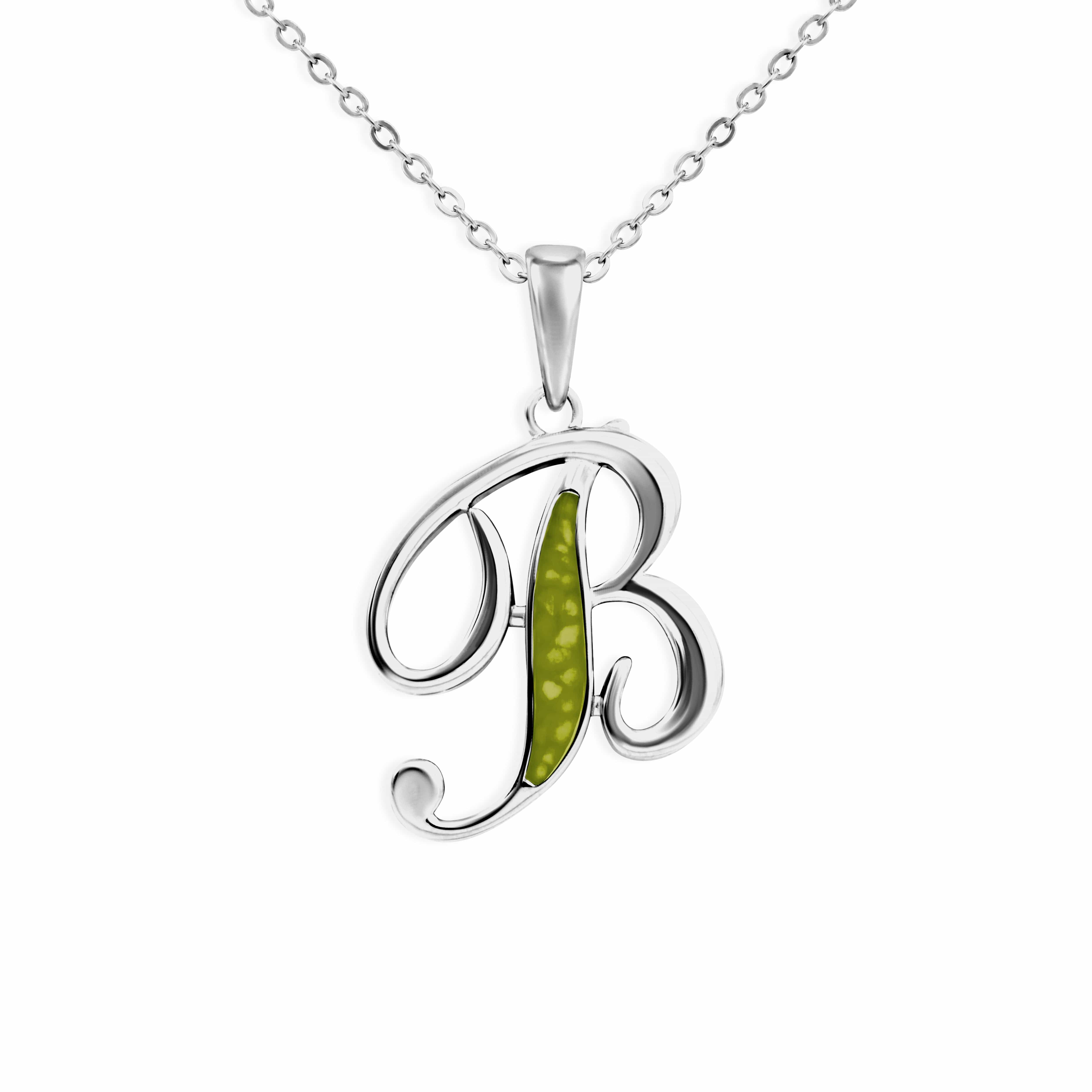 EverWith Alphabet Memorial Ashes Pendant - Letter B Green