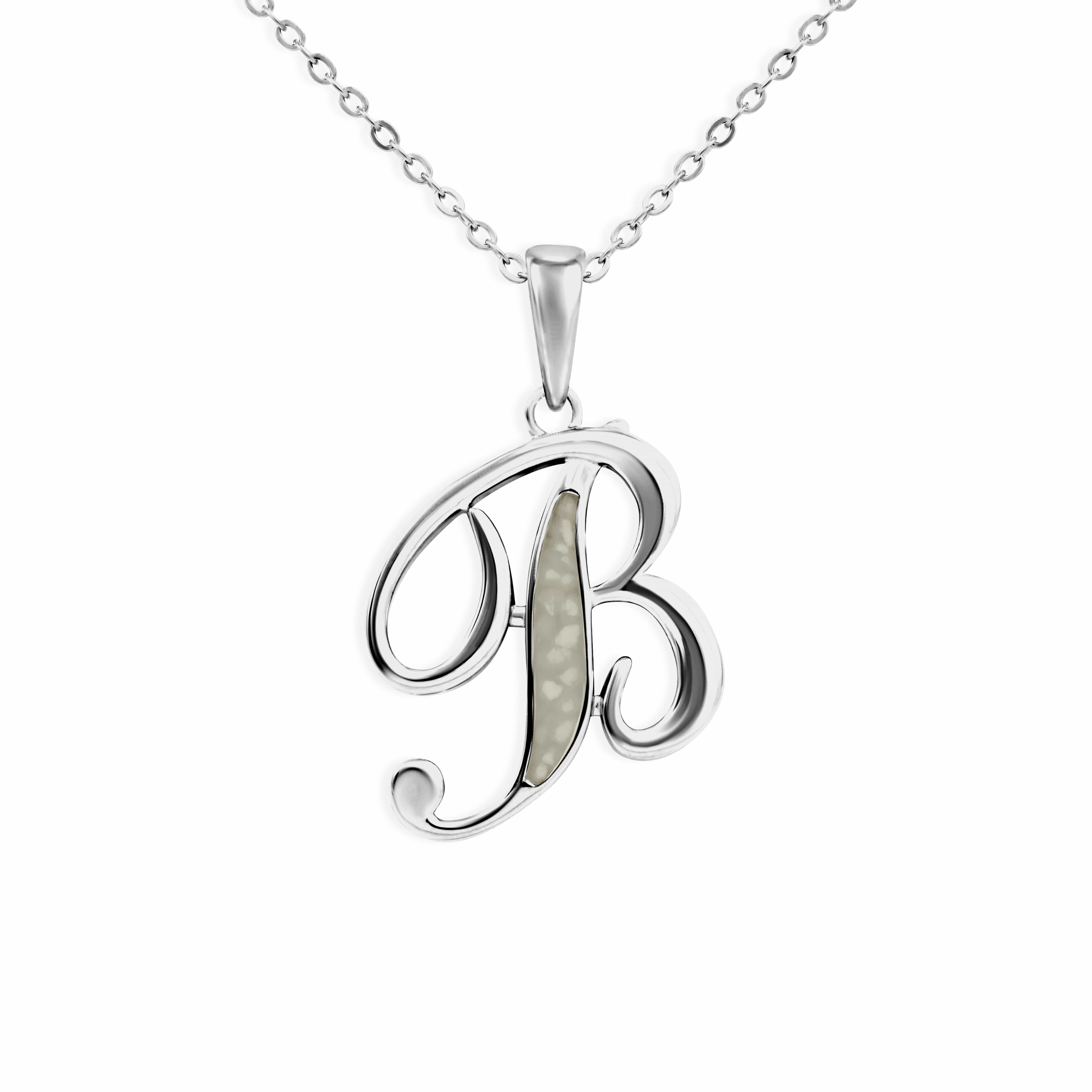 EverWith Alphabet Memorial Ashes Pendant - Letter B Transparent